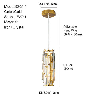 ™ Gold Crystal Chandelier: Elegant Dining Room Pendant Lighting
