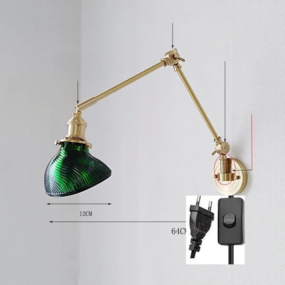 DecorBites™ Ceramic Copper LED Wall Lamp with Adjustable Long Arm Swing