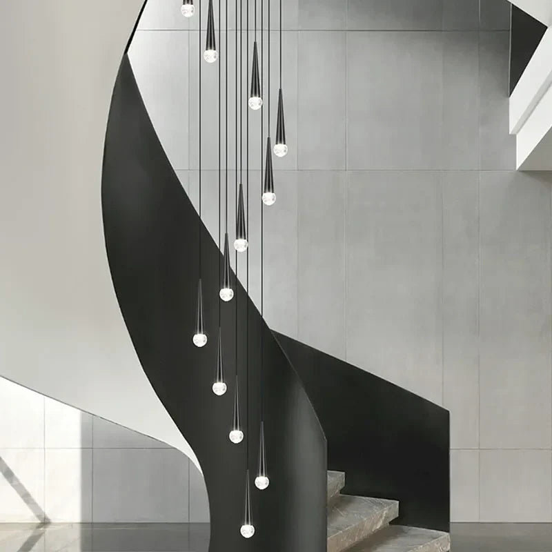 DecorBites™ Crystal LED Stair Chandelier: Luxury Long Stair Lighting Fixture with Creative Island Design