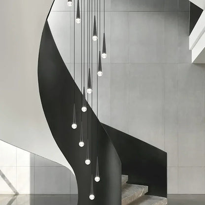 DecorBites™ Crystal LED Staircase Chandelier: Luxury Long Stair Lighting Fixture