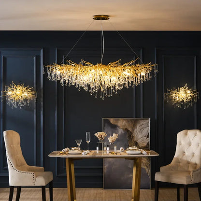 ™ Gold Crystal Ceiling Chandelier for Elegant Home Lighting