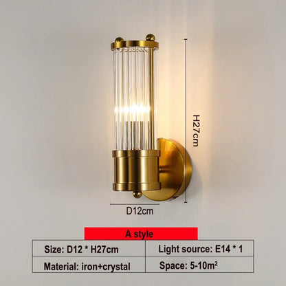 DecorBites™ Crystal LED Wall Lamp: Single & Double Head Modern Bedside Background Light