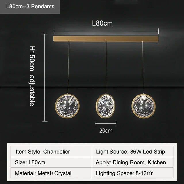DecorBites™ Crystal Ring LED Chandelier for Restaurant Dining Room Coffee Shop