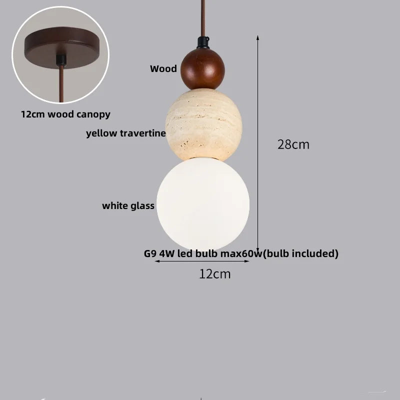 DecorBites™ LED Wood Pendant Lamp Dining Living Room Adjustable Light Fixture