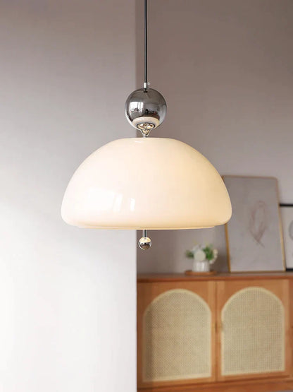 DecorBites™ Cream Glass Retro Pendant Light for Living Room, Bedroom, and Tea Room