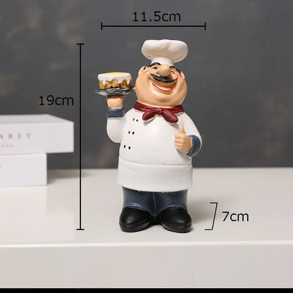 DecorBites™ Bearded Chef Resin Figure Sculpture Modern Kitchen Desk Decor Ornaments