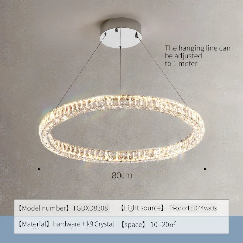 DecorBites™ Crystal Chandelier Ring - Elegant Light Luxury for Living Room, Dining Room & Bedroom