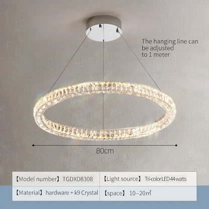 DecorBites™ Crystal Chandelier Ring - Elegant Light Luxury for Living Room, Dining Room & Bedroom