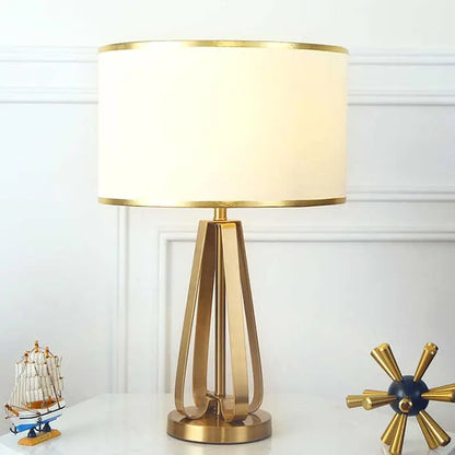 DecorBites™ Crystal Bedside Lamp: Modern Nordic Design, Fabric Lampshade for Living Room & Bedroom