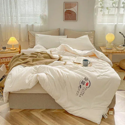 DecorBites™ Cotton Soya Fibre Filling Quilted Comforter Blanket - All Seasons Luxe Bedding
