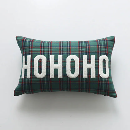 DecorBites™ Christmas Cartoon Letter Embroidered Pillow Cover Festive Sofa Cushion