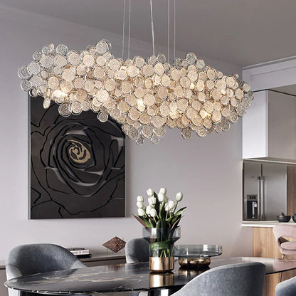 DecorBites™ 2024 Trend LED Ceiling Chandelier for Living Dining Bedroom, Modern Lustre Hanging Light
