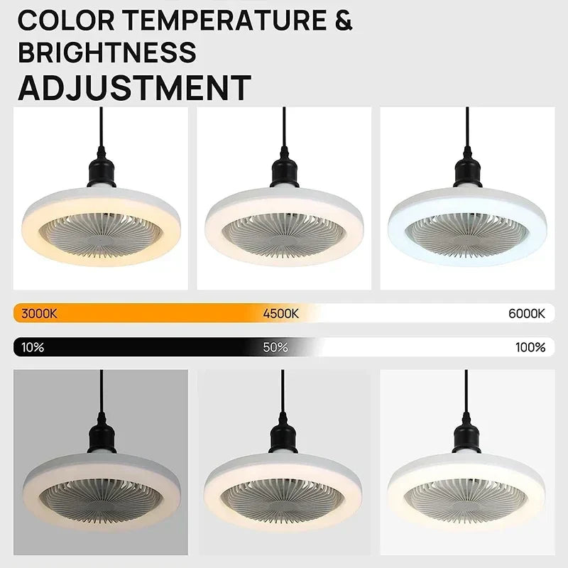 DecorBites™ Ceiling Fan Light with E27 Converter & Remote Control for Home, AC85-265V