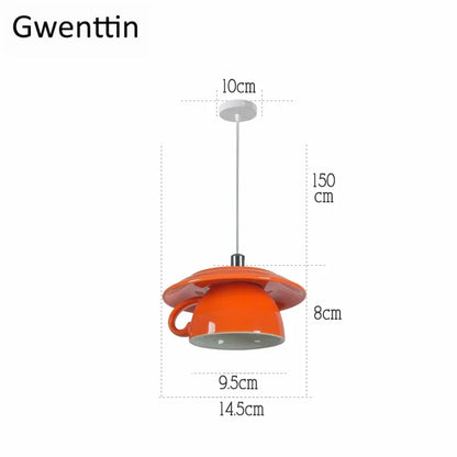 DecorBites™ Ceramic Cup Pendant Lights Ceiling Chandeliers Modern Hanging Lamp