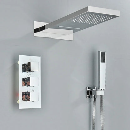DecorBites™ Brushed Gold Thermostatic Shower Faucet Set with Concealed Mixer Tap