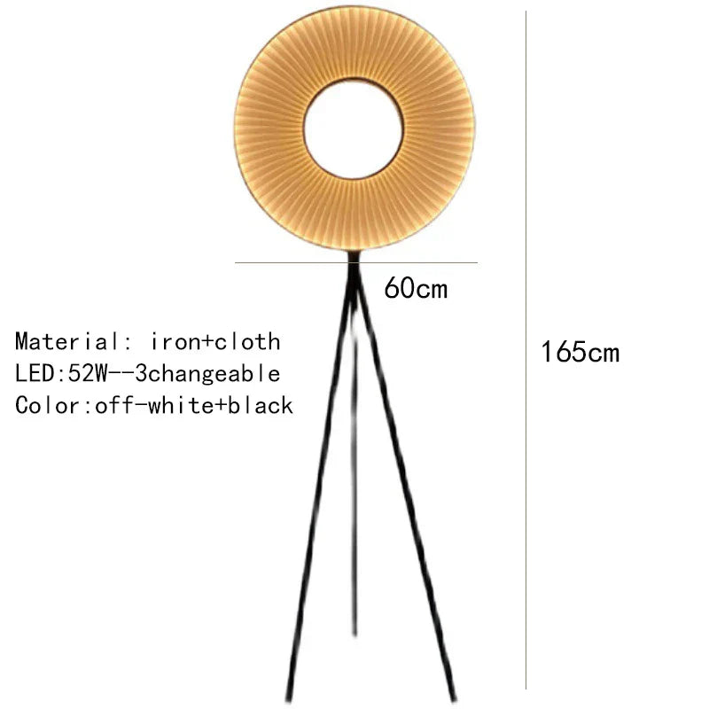 DecorBites™ Dix Heures Round Fabric LED Pendant Light for Parlor, Hotel, and Dining Room