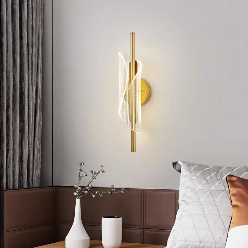 ™ Gold Black LED Wall Sconce Light for Bedroom Living room Aisle Corridor