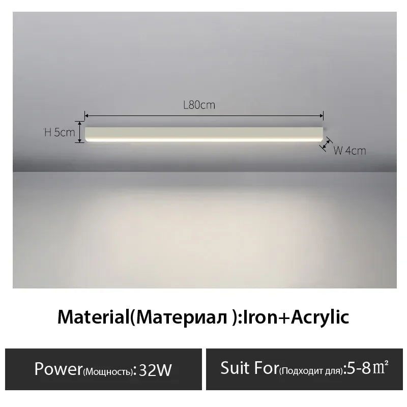 DecorBites™ Black Linear LED Ceiling Light for Aisle, Bedroom, Dining, Living Room – Minimalist Design