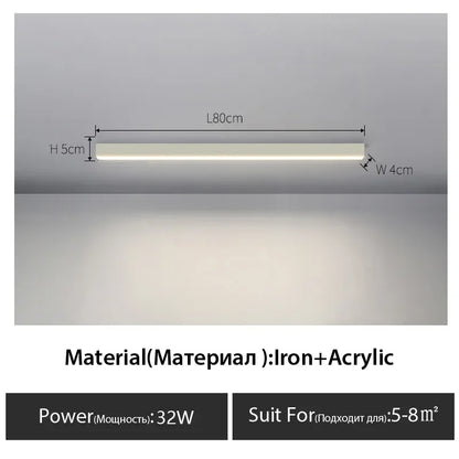 DecorBites™ Black Linear LED Ceiling Light for Aisle, Bedroom, Dining, Living Room – Minimalist Design
