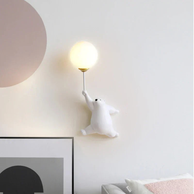 DecorBites™ Bear Wall Lamp | Cute Nordic Cartoon Design for Girls Bedroom, Study, Dormitory