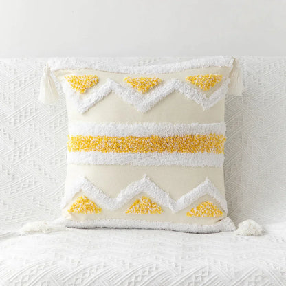 DecorBites™ Bohemian Tufted Tassel Pillow Case - Geometric Nordic Style Sofa Cushion