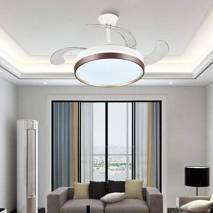 DecorBites™ 42" Modern Black White LED Ceiling Fan Remote Control Lighting for Dining Room Bedroom