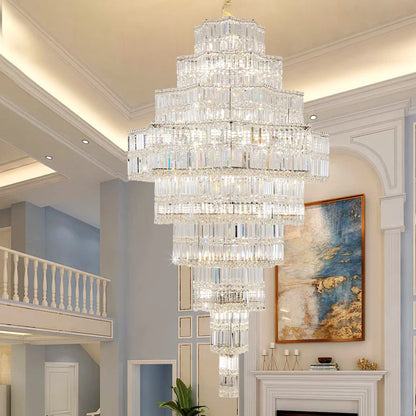 DecorBites™ Crystal Chandelier for Living Room in European Duplex Villa with Post-Modern Hall Luxury