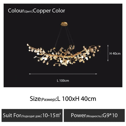 DecorBites™ Crystal Branch Ceiling Chandelier | Indoor Dining Living Room Light Fixture