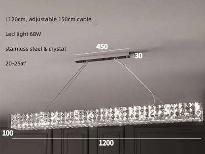 DecorBites™ Crystal LED Chandelier: Modern Luxury Chrome Steel & Clear K9 Crystal Lighting