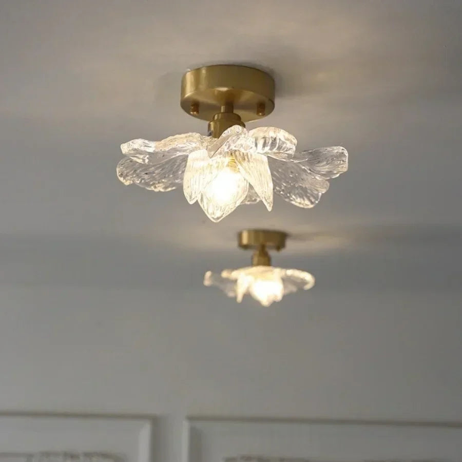 DecorBites™ Copper Canopy LED Ceiling Lamp Modern Nordic Flower Acrylic Light Fixtures