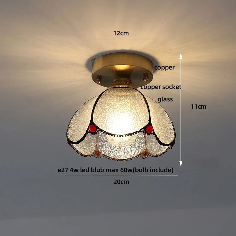 DecorBites™ Butterfly Glass Tiffany LED Ceiling Light - Nordic Modern Copper Lamp