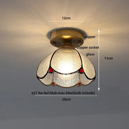 DecorBites™ Butterfly Glass Tiffany LED Ceiling Light - Nordic Modern Copper Lamp