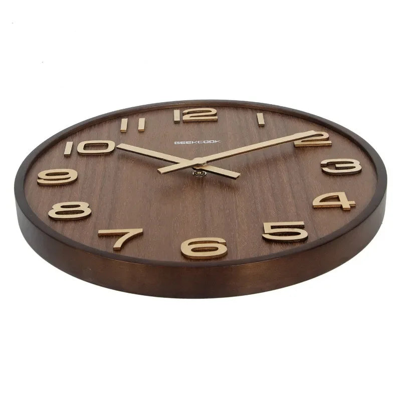 DecorBites™ Bamboo Wall Clock Modern Design Living Room Decor Timepiece