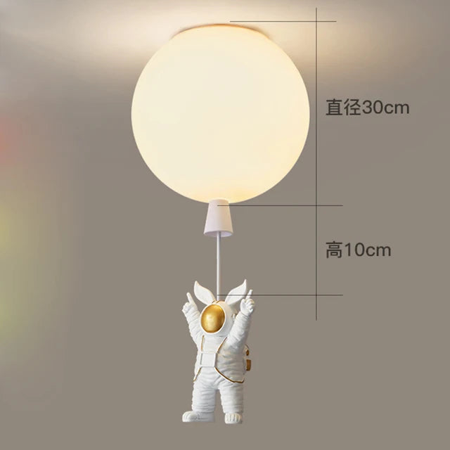 DecorBites™ LED Astronaut Glass Ball Pendant Light for Children's Room