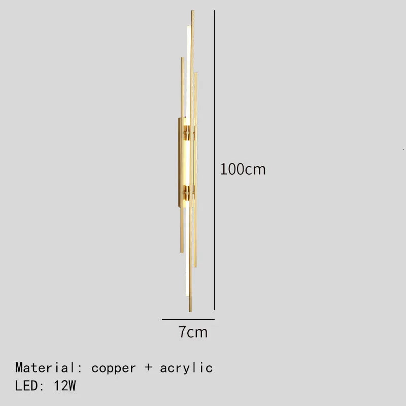 DecorBites™ Acrylic Copper Wall Sconce 80/100cm Minimalist Living Room Lights