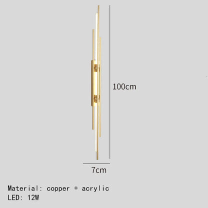DecorBites™ Acrylic Copper Wall Sconce 80/100cm Minimalist Living Room Lights