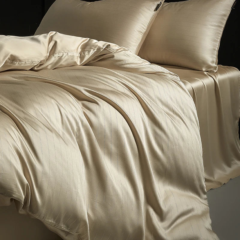 DecorBites™ Eucalyptus Fiber Dark Gray Bedding Set: Soft, Silky Duvet Cover, Bed Sheet, Pillowcases