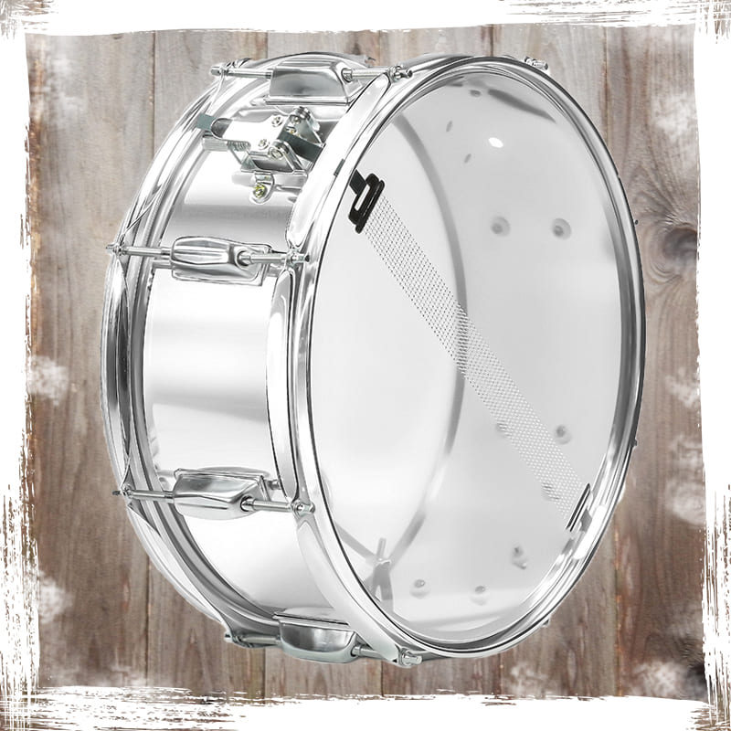 Metal Snare Drum by GRIFFIN - 14" x 5.5" inch Steel Chrome Shell - 8 Tuning Lugs & Snare Throw Off Strainer Set - Musical Instrument Kit & Drummer Key