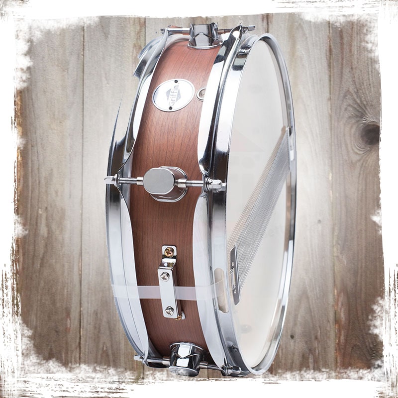 Piccolo Snare Drum 13" x 3.5" by GRIFFIN | 100% Poplar Wood Shell with Flat Hickory Finish & Coated Drum Head | Drummers Acoustic Marching Kit Percussion Instrument with Snare Strainer Throw Off Set