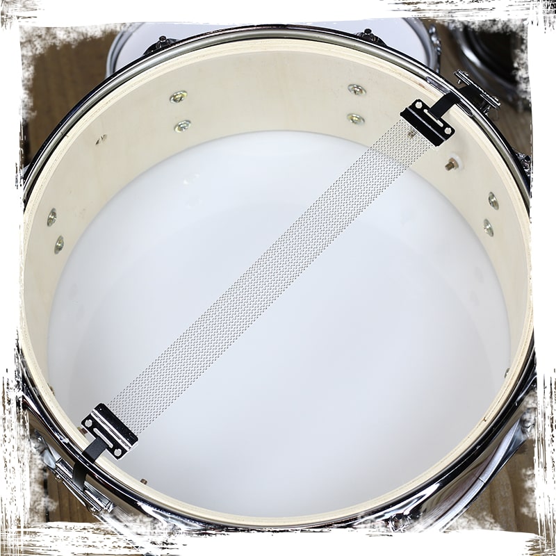 GRIFFIN Snare Drum Package with Snare Stand, 2 Pairs of Drum Sticks & Drum Key | Snare Kit with Poplar Wood Shell 14" x 5.5" with Flat Hickory PVC | 8 Metal Tuning Lugs & Snare Strainer Throw Off