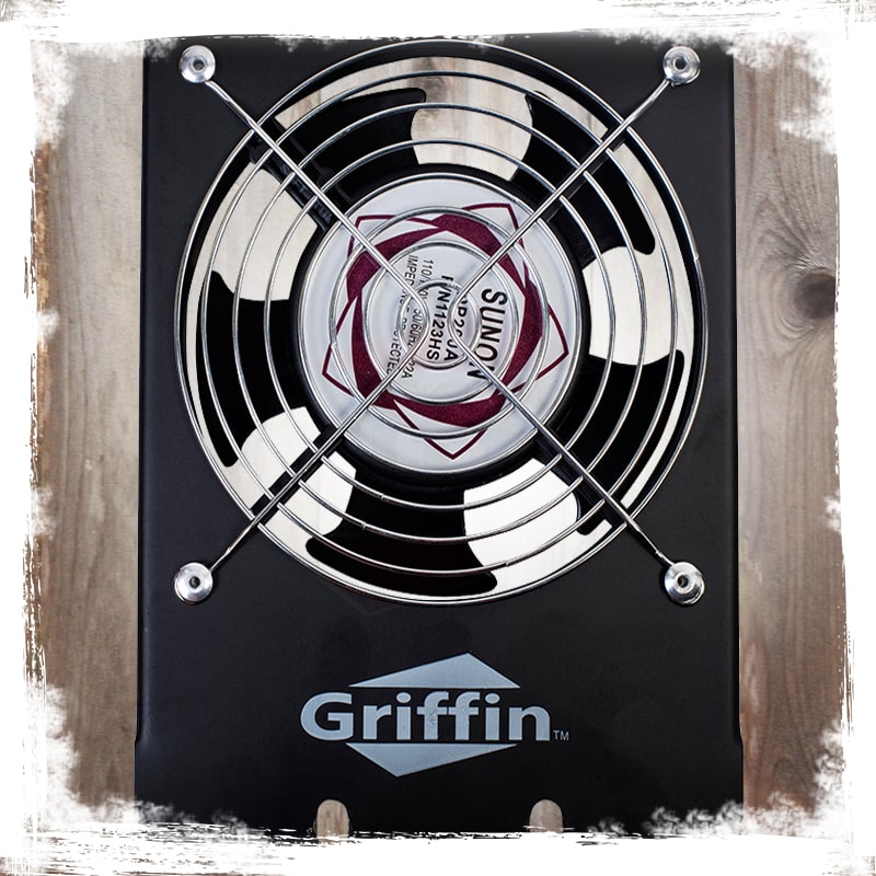GRIFFIN Rackmount Exhaust Fan (4 PACK)- 3U Ultra-Quiet Triple Cooling Fans to Keep Studio Audio Gear Cool - Rack Mount for Network IT Server Rails with Temperature Control Panel Cabinet