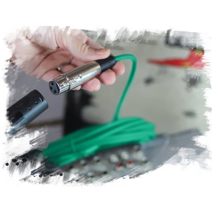 XLR Microphone Cables (4 Pack) by FAT TOAD - 50ft Professional Pro Audio Green Mic Cord Extension Patch with Lo-Z Connector - 24 AWG Shielded Wire