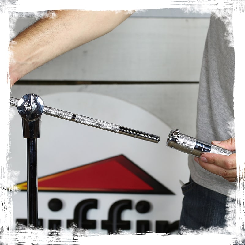 4 PACK Cymbal Boom Stands by GRIFFIN | Drum Kit Percussion Gear Chrome Hardware Set with Double Braced Tripod Legs | Drummers Counterweight Adapter for Mounting Heavy Duty Crash, Ride, Splash Cymbals