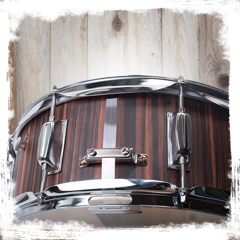 Snare Drum by GRIFFIN | 14" x 5.5"  Black Hickory PVC & Coated Head on Poplar Wood Shell | Acoustic Marching Percussion Instrument Set, Drummers Key, 8 Metal Tuning Lugs & Snare Strainer Throw Off Kit