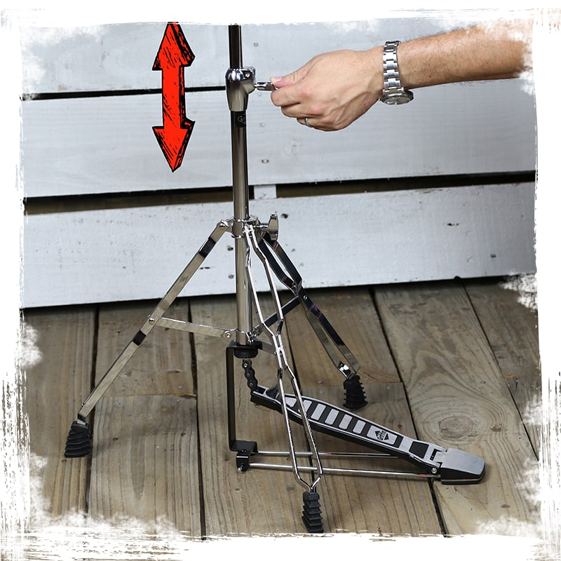Deluxe Hi-Hat Stand by GRIFFIN | Hi Hat Cymbal Pedal With Pull Chain | HiHat Mount with Chrome Double Braced Hardware Accessory Set | Adjustable High Hat Holder Ideal for Mobile Percussion Drummers