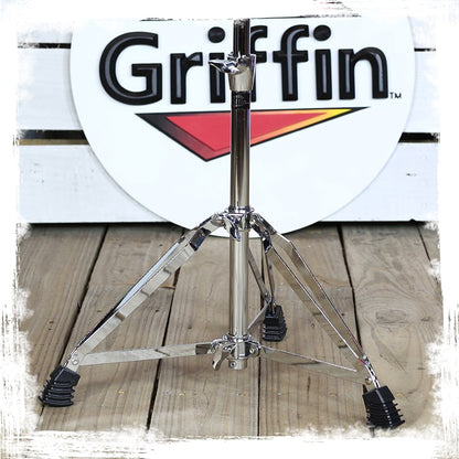 Extended Height Snare Drum Stand by GRIFFIN | Tall Adjustable Height Snare Stand For Practice Pad | Concert Stand Up Drum Mount Holder With Basket Clamp | Double Braced Percussion Chrome Drum Hardware