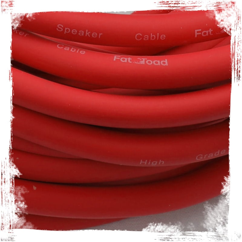 1/4" to 1/4 Male Jack Speaker Cables (2 Pack) by FAT TOAD - 25ft Professional Pro Audio Red DJ Speakers PA Patch Cords - Quarter Inch 12 AWG Wire
