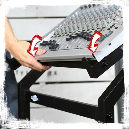 Rack Mount Rolling Stand & Adjustable Mixer Platform Rails by GRIFFIN - 19U Cart Holder for Music Studio Booth Pro Audio Recording Cabinet Equipment