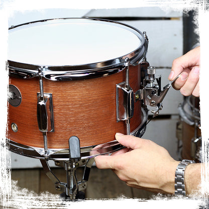 Popcorn Snare Drum by GRIFFIN - Soprano Firecracker 10" x 6" Poplar Wood Shell with Hickory PVC - Concert Percussion Musical Instrument Drummers Key