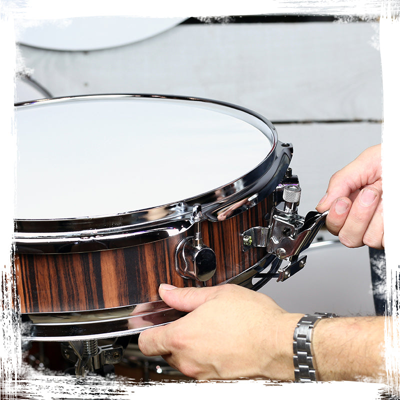 Piccolo Snare Drum 13" x 3.5" by GRIFFIN - 100% Poplar Wood Shell with Black Hickory Finish & Coated Drum Head - Drummers Deluxe Percussion